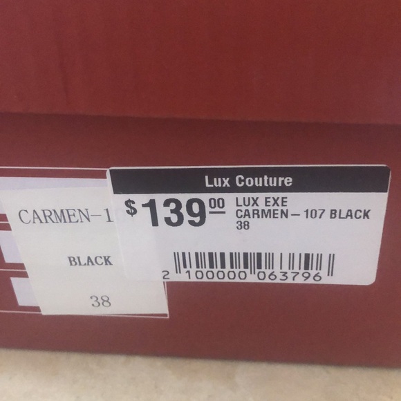 EXÉ CARMEN BLACK MULE • GOLD ACCENTS • 2” BLOCK HEEL • Sz 38 • NWT - Picture 12 of 15